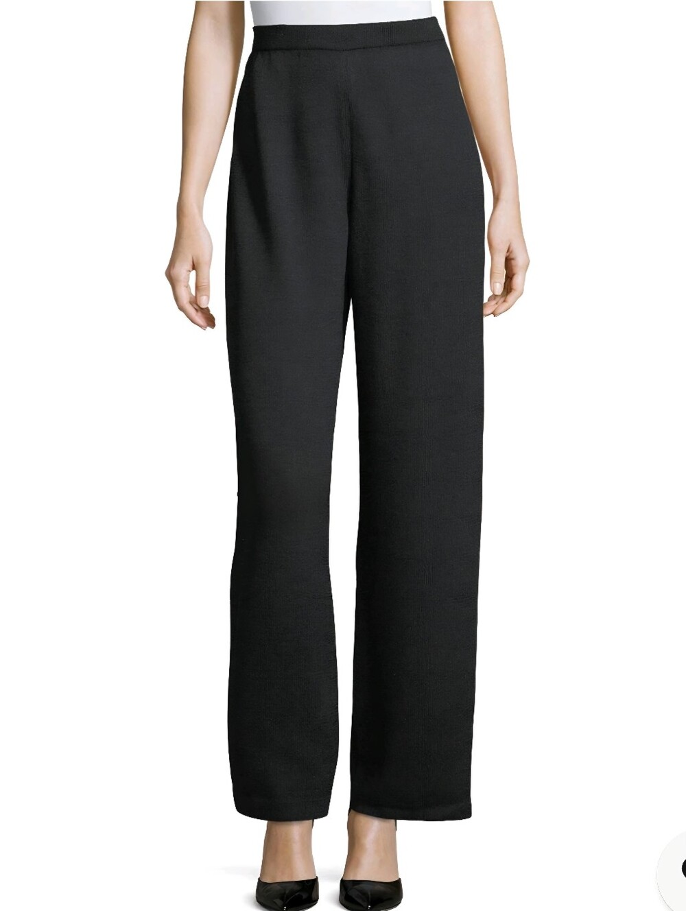 ST. John Collection Women's Black Santana Knit Solid Stove-Cut Pants Size 8.